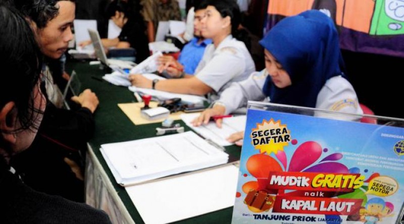 Suasana pendaftaran mudik gratis (foto:lip6)