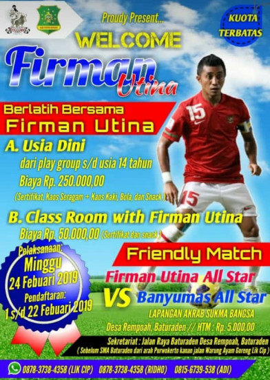 Firman Utina Akan Hadir di Rempoah Baturraden Banyumas