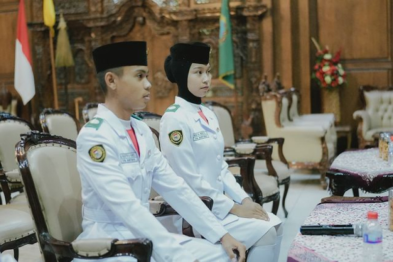 Dua Anggota Paskibraka Provinsi Asal Kabupaten Banyumas Audiensi Dengan Pj Bupati