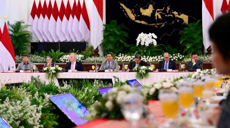Presiden Prabowo Subianto menghadiri pertemuan US-ASEAN Business Council (US-ABC) yang berlangsung di Istana Negara, Jakarta, pada Selasa, 3 Desember 2024. Foto: BPMI Setpres/Muchlis Jr